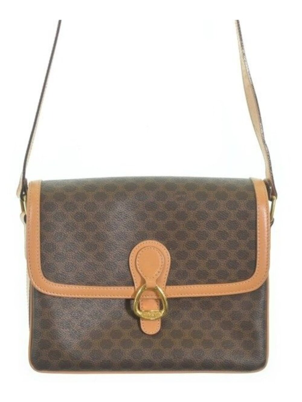 Celine Macadam Pattern Shoulder Bag Brown